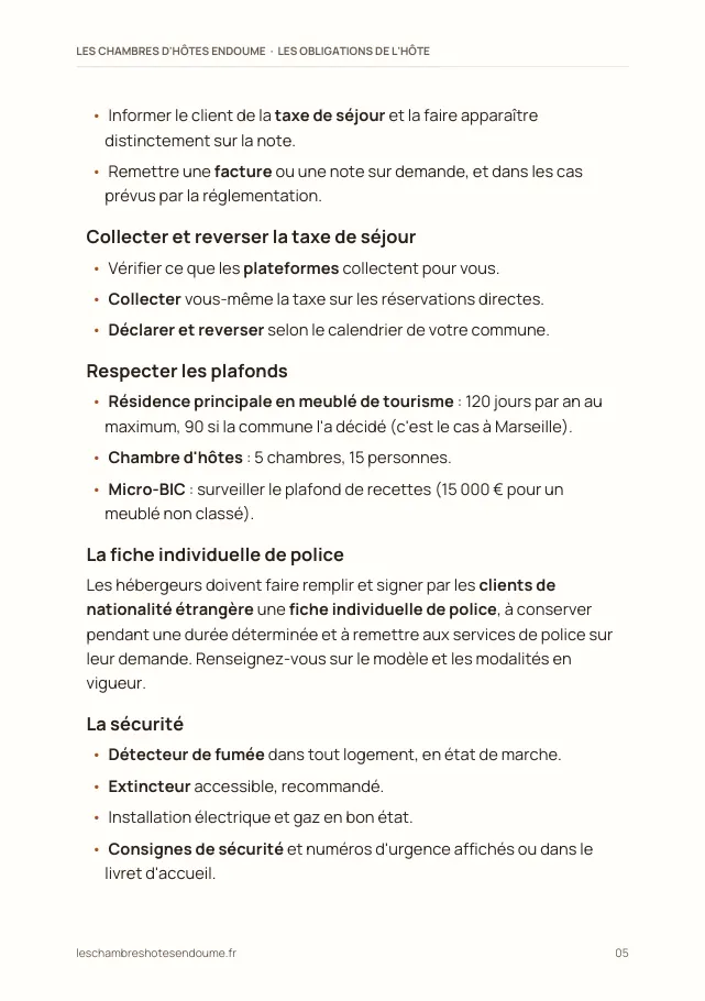 Aperçu de la page 5 de l'ebook Les obligations de l'hôte