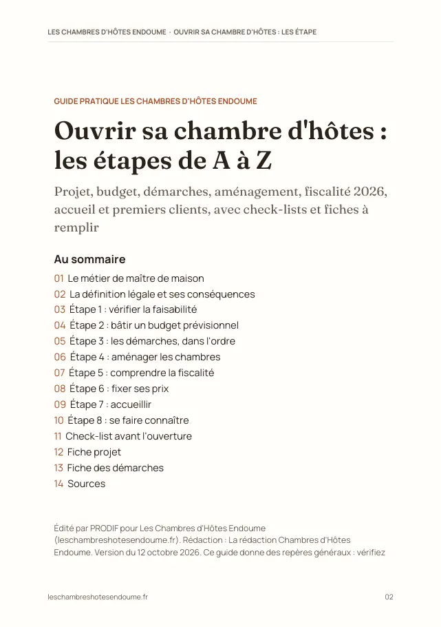 Aperçu de la page 2 de l'ebook Ouvrir sa chambre d'hôtes : les étapes de A à Z