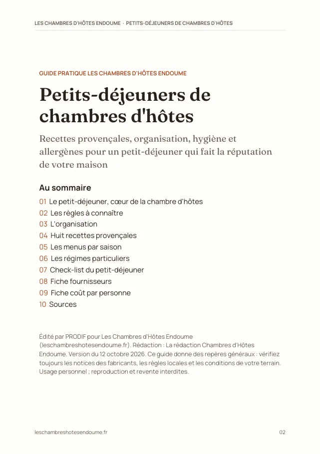 Aperçu de la page 2 de l'ebook Petits-déjeuners de chambres d'hôtes