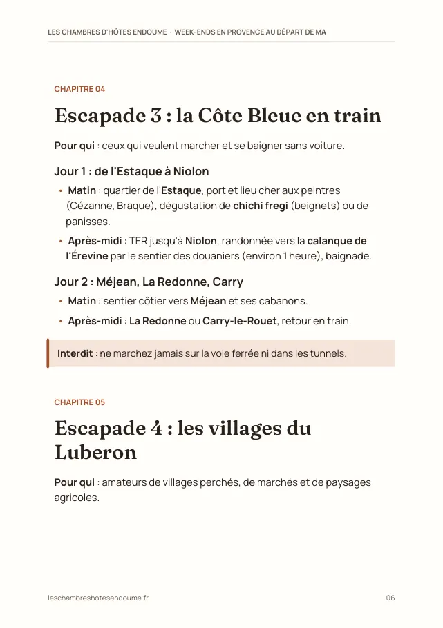 Aperçu de la page 6 de l'ebook Week-ends en Provence au départ de Marseille